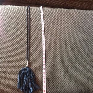 Blue suede cord necklace